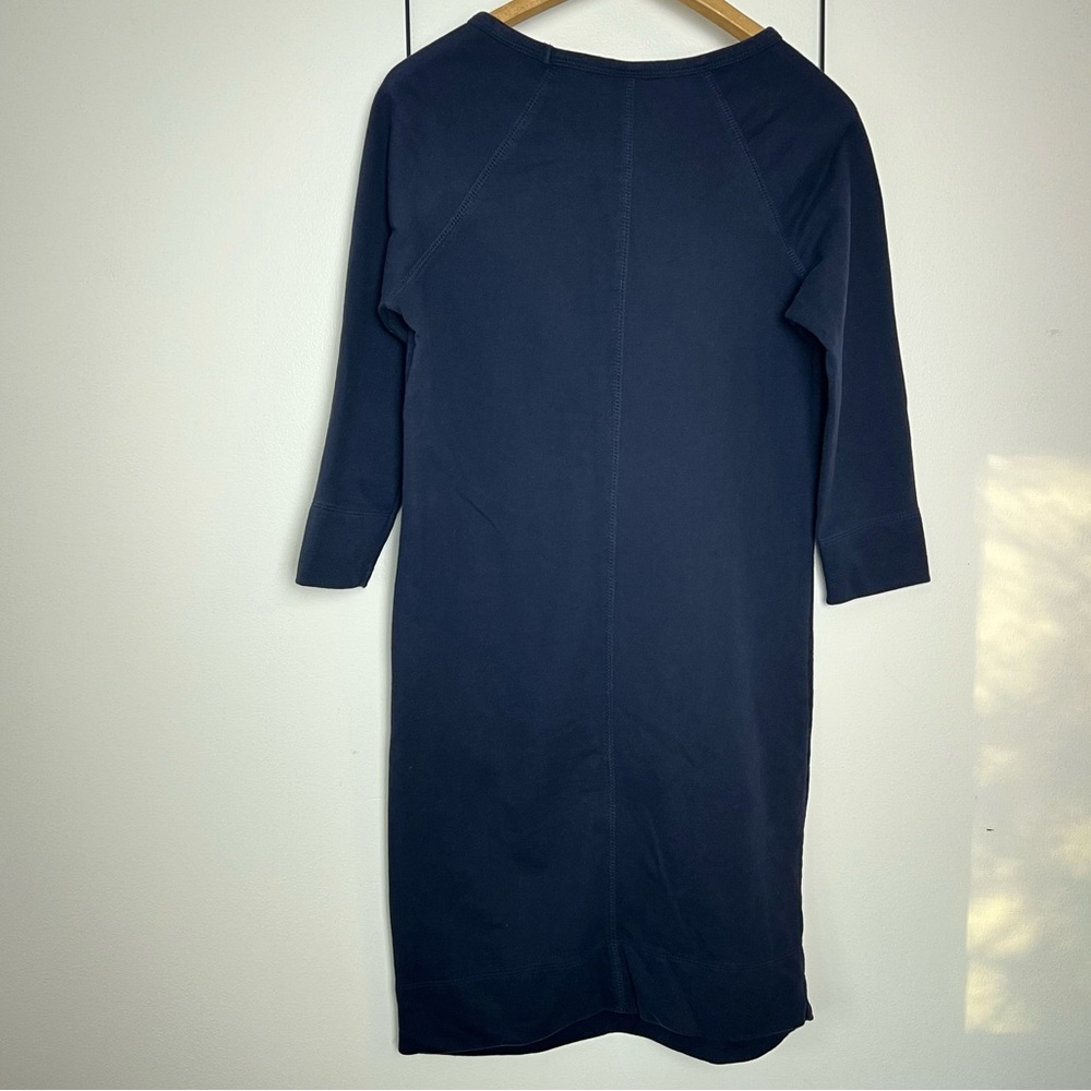 Woman’s Size M Merona Sweatshirt Dress Cotton Blend Navy Blue Midi Length - Picture 6 of 6